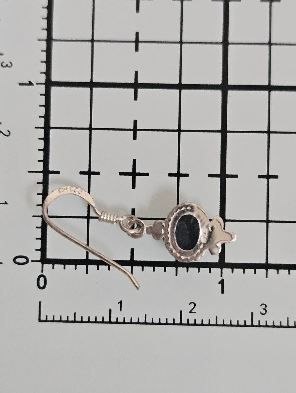 Black Onyx 925 Rope Detail Sterling Silver Small Dainty Dangle Earrings